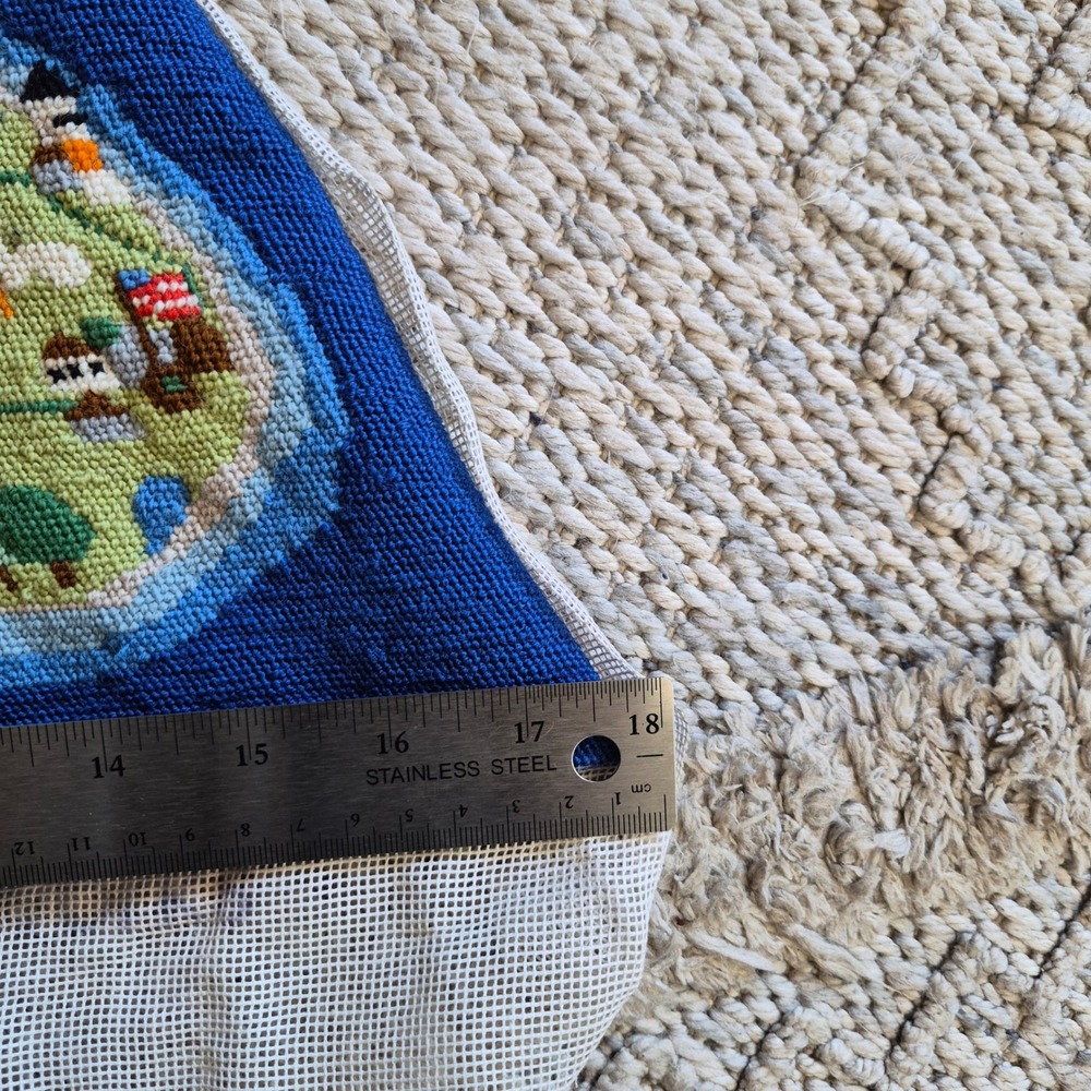 Erica Wilson Marthas Vineyard Map Finished Needlepoint Canvas Coastal Art - Picture 10 of 12